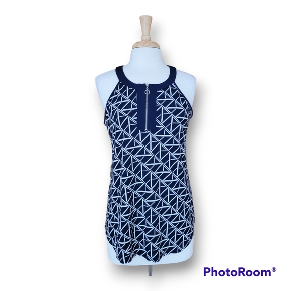 Corvia Front Zip Sleeveless Blouse. Size Medium - Picture 1 of 7